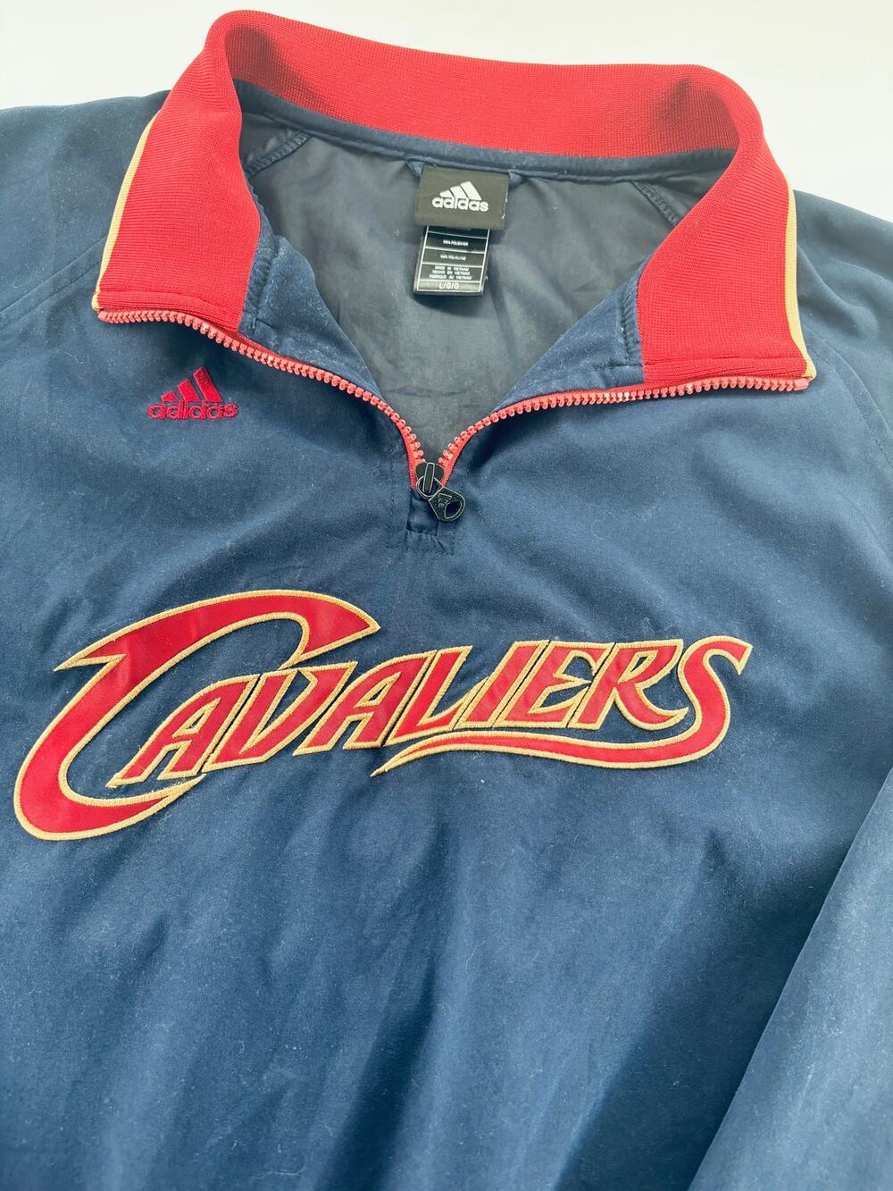 Vintage Adidas Cleveland Cavaliers 1/4 Zip Pullover Jacket Men's L Navy Wine